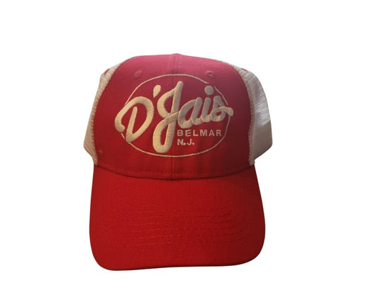 D'Jais Red and White Trucker Hat