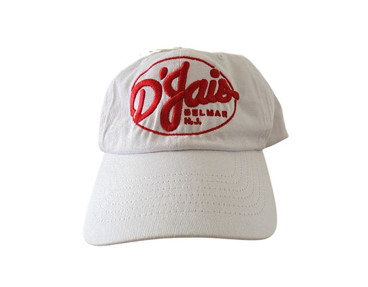 D'Jais White w/ Red Logo Dad Hat